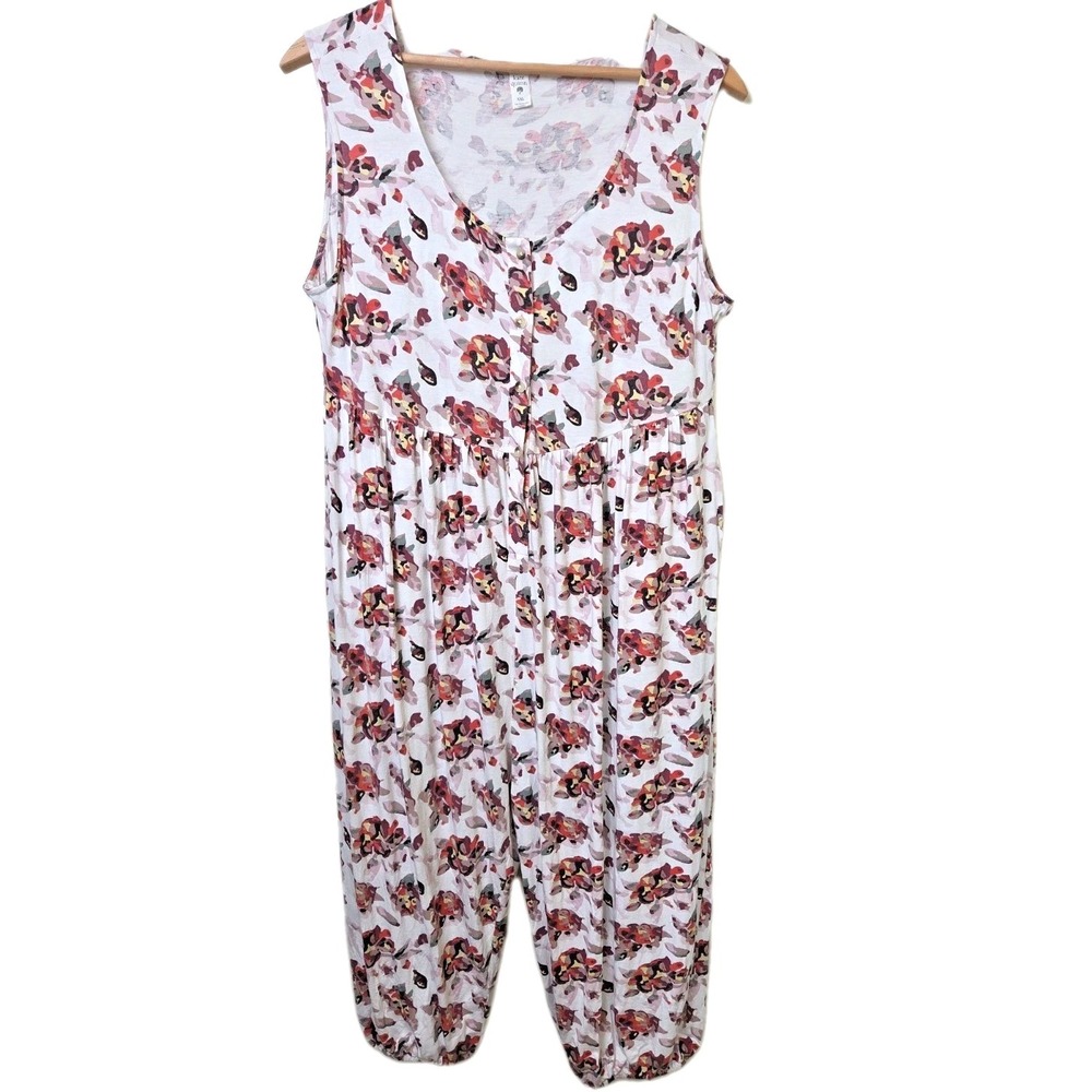 Kate Quinn Woman's Jumpsuit Romper Floral Bamboo Viscose Size XXL Bubble